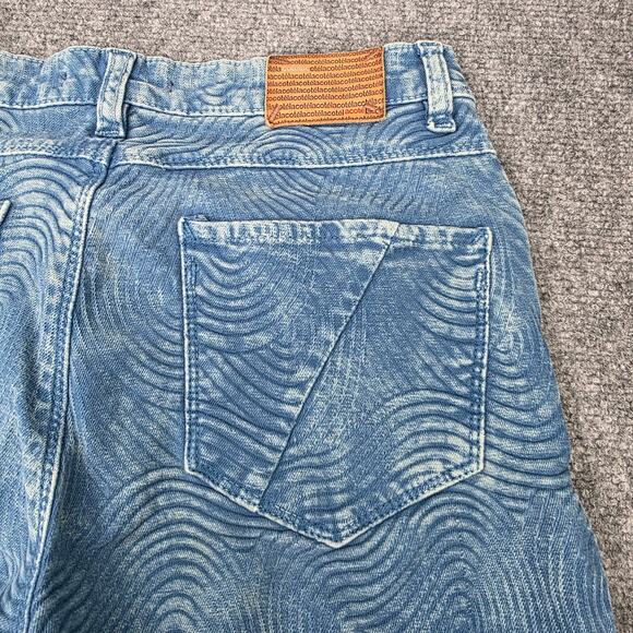 Acote Skinny Jeans Womens 0 Blue Textured Swirl Pattern Denim Casual Streetwear - Picture 15 of 16